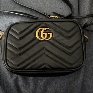 Gucci Black Crossbody with Gold GG